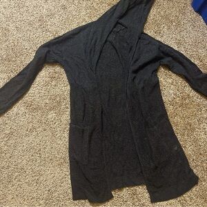 Hooded Cardigan with 7% Merino Wool